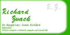 richard zwack business card